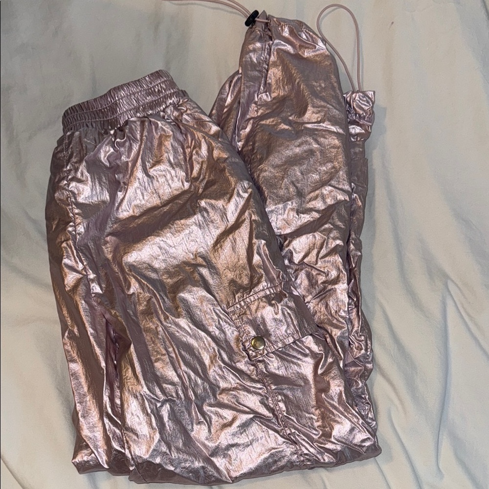 Metallic Pink Jogger Pants